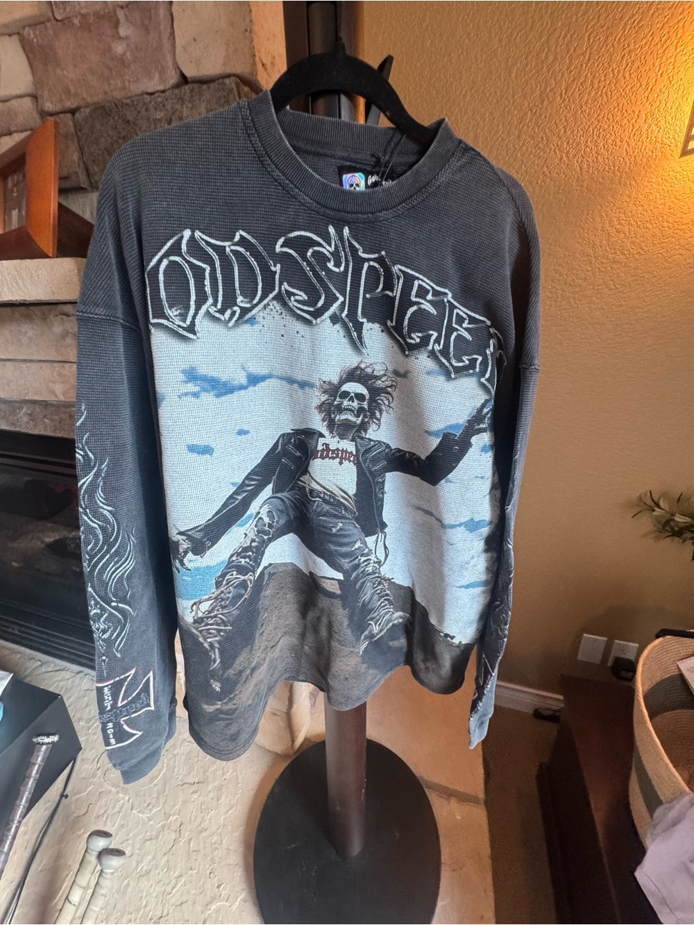 Odd Future Men’s Long Sleeve Graphic Tee - Charcoal/Light Blue